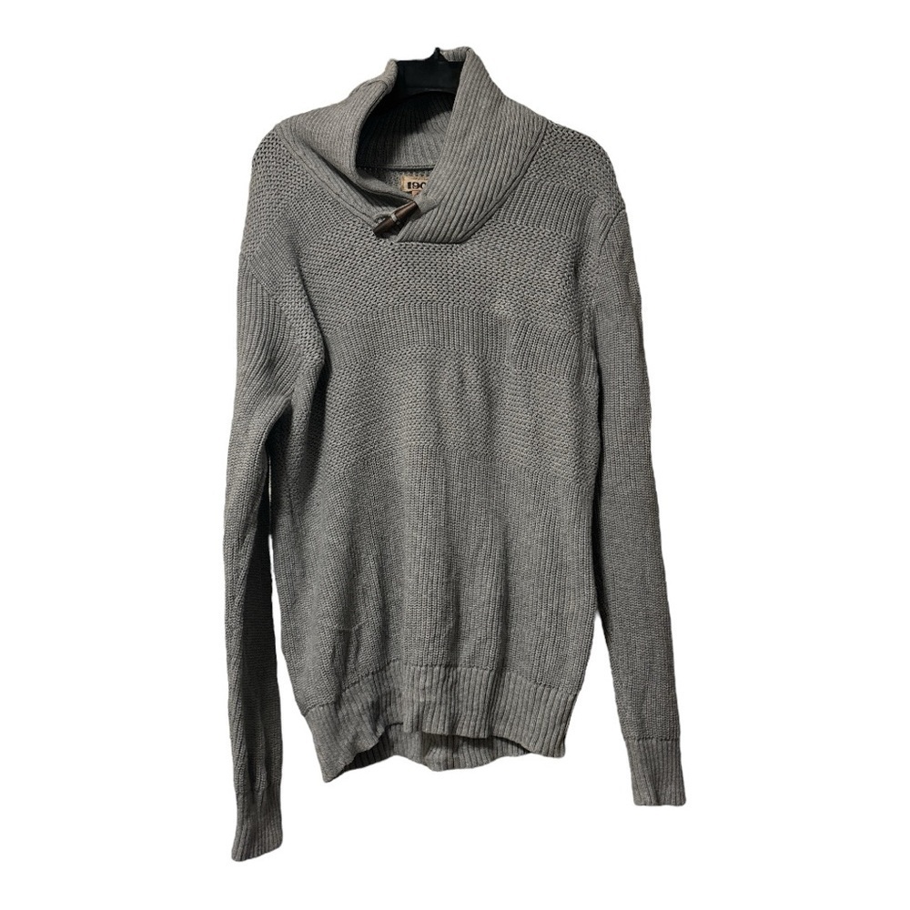 1901 Shawl Collar Gray Fisherman Cotton Sweater Size Large Men fall, PNW, camp